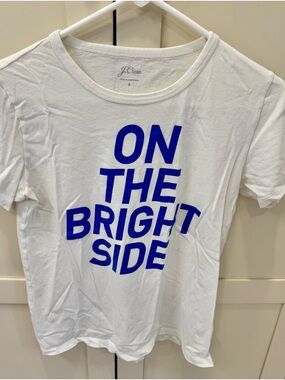 J. Crew White Cotton Interior Care Tag Tee